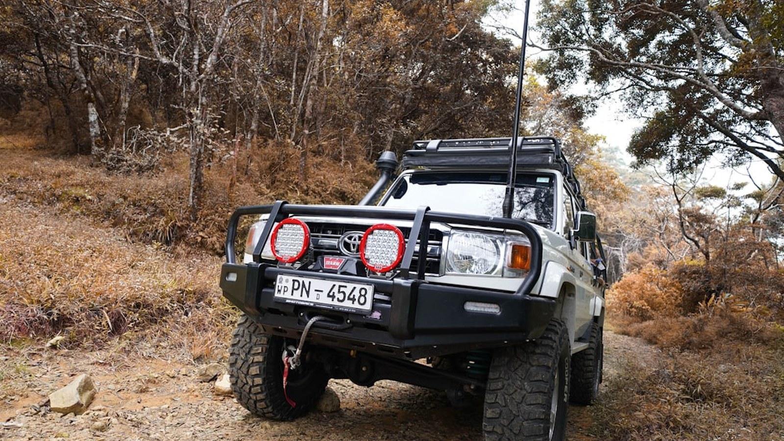 Kitted 4x4 rig with a front winch and bull bar, the kind of recovery setup every wheeler should carry