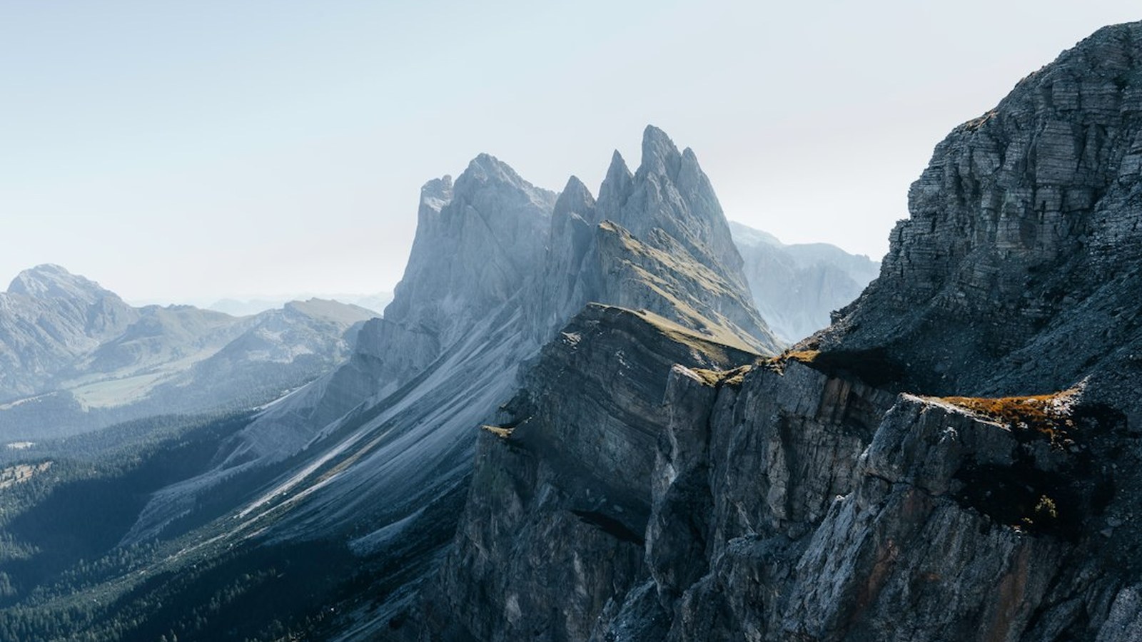 Rugged, dramatic alpine peaks and rocky ridgelines in serious backcountry terrain